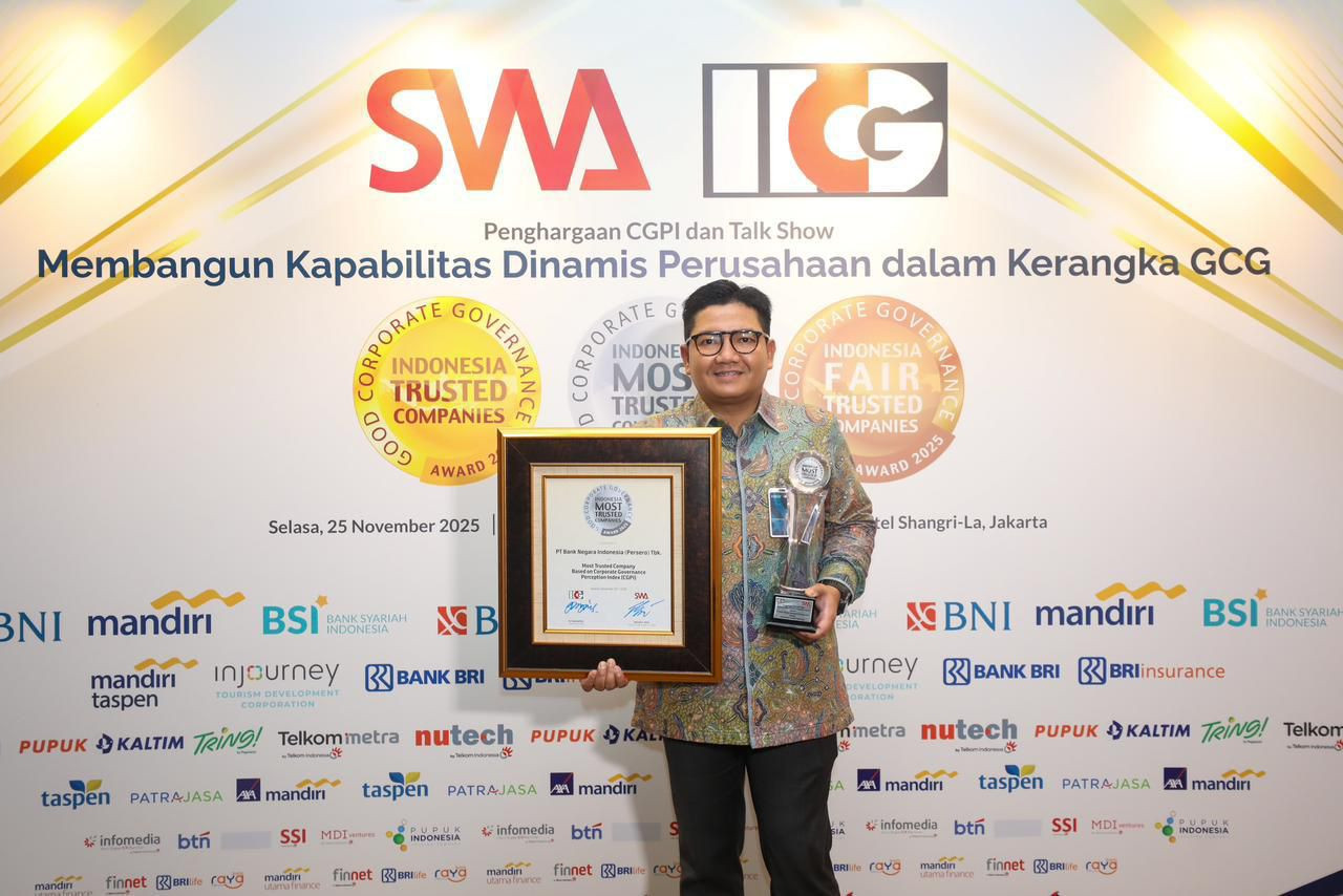 BNI Tunjukkan Integritas, Menang The Most Trusted Company pada CGPI Award 2025