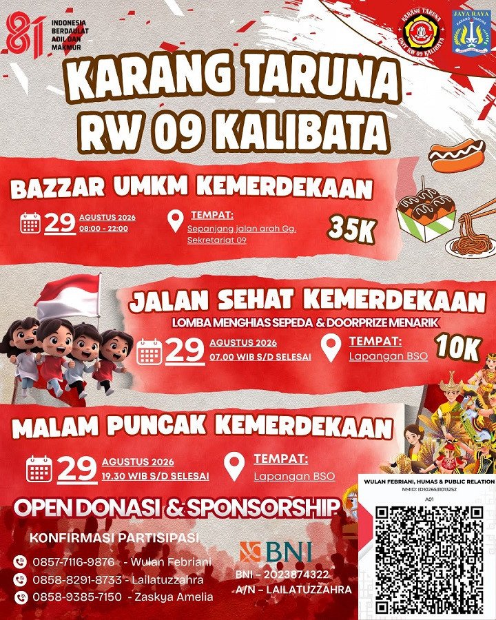 Bangkit dari Mati Suri, Karang Taruna RW 09 Kalibata Gelar Pesta Kemerdekaan Meriah pada 29 Agustus 2026